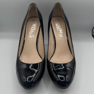 Michael Kors Womens Dress Shoe Pump Sz 9 Black Patent Leather High Heel Stiletto